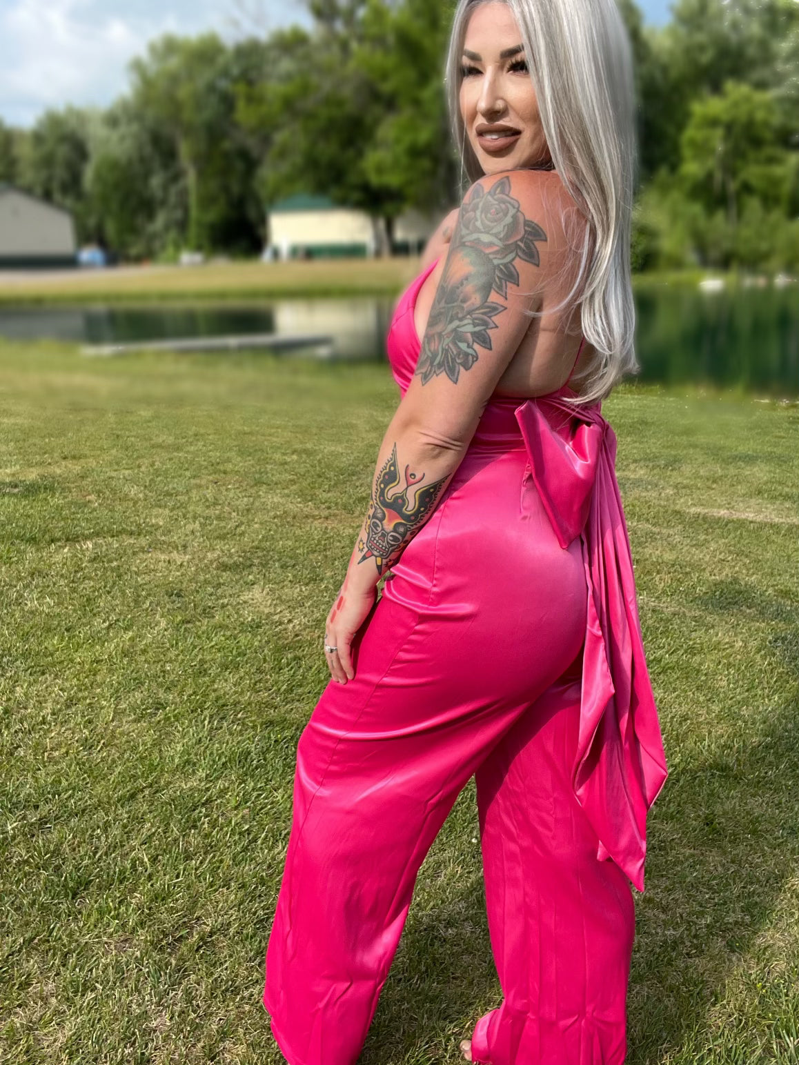 Pretty In Pink Detailed Back Jumpsuit