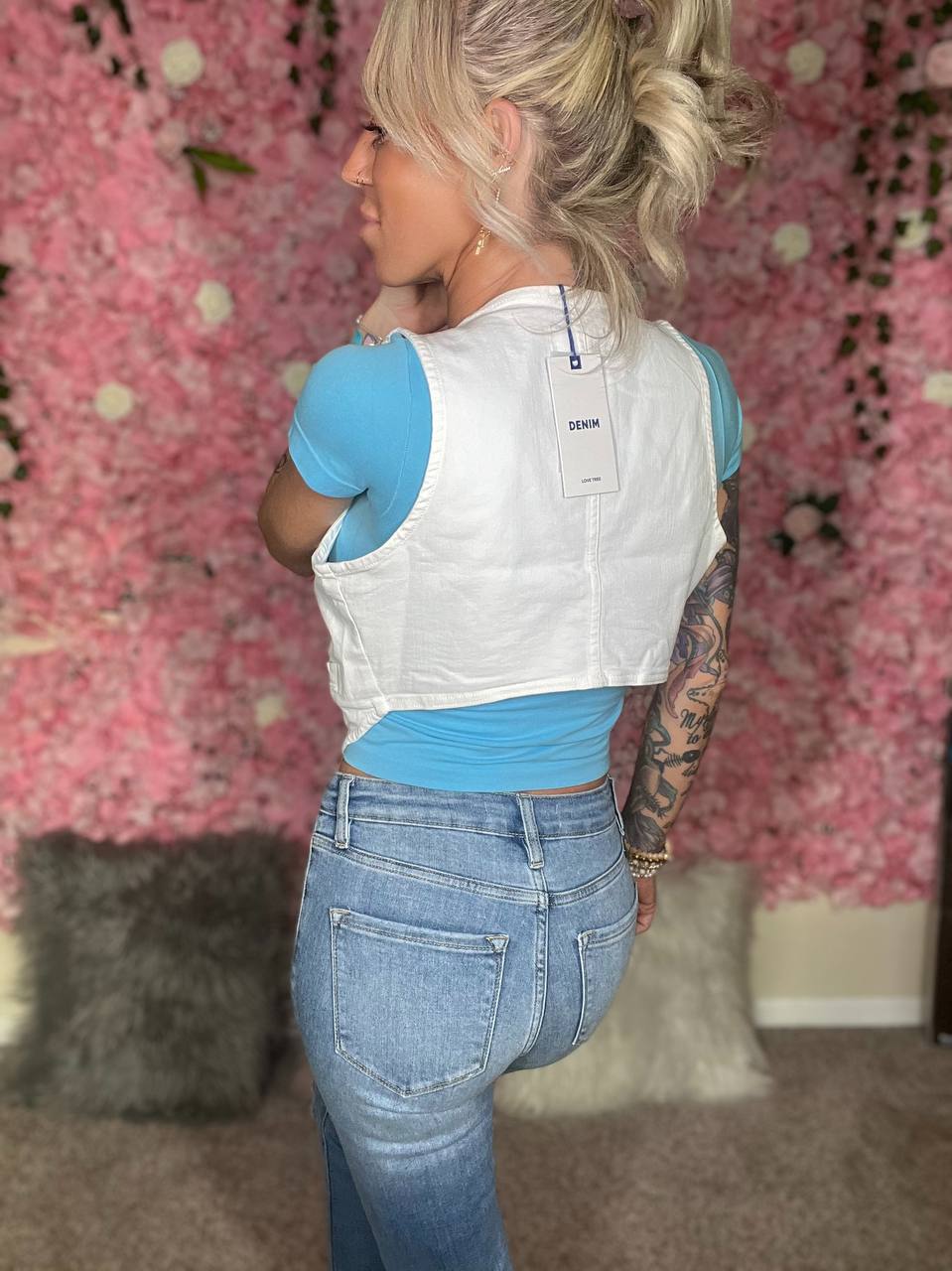 Rowdy But Sweet Denim Vest (Multiple Colors)