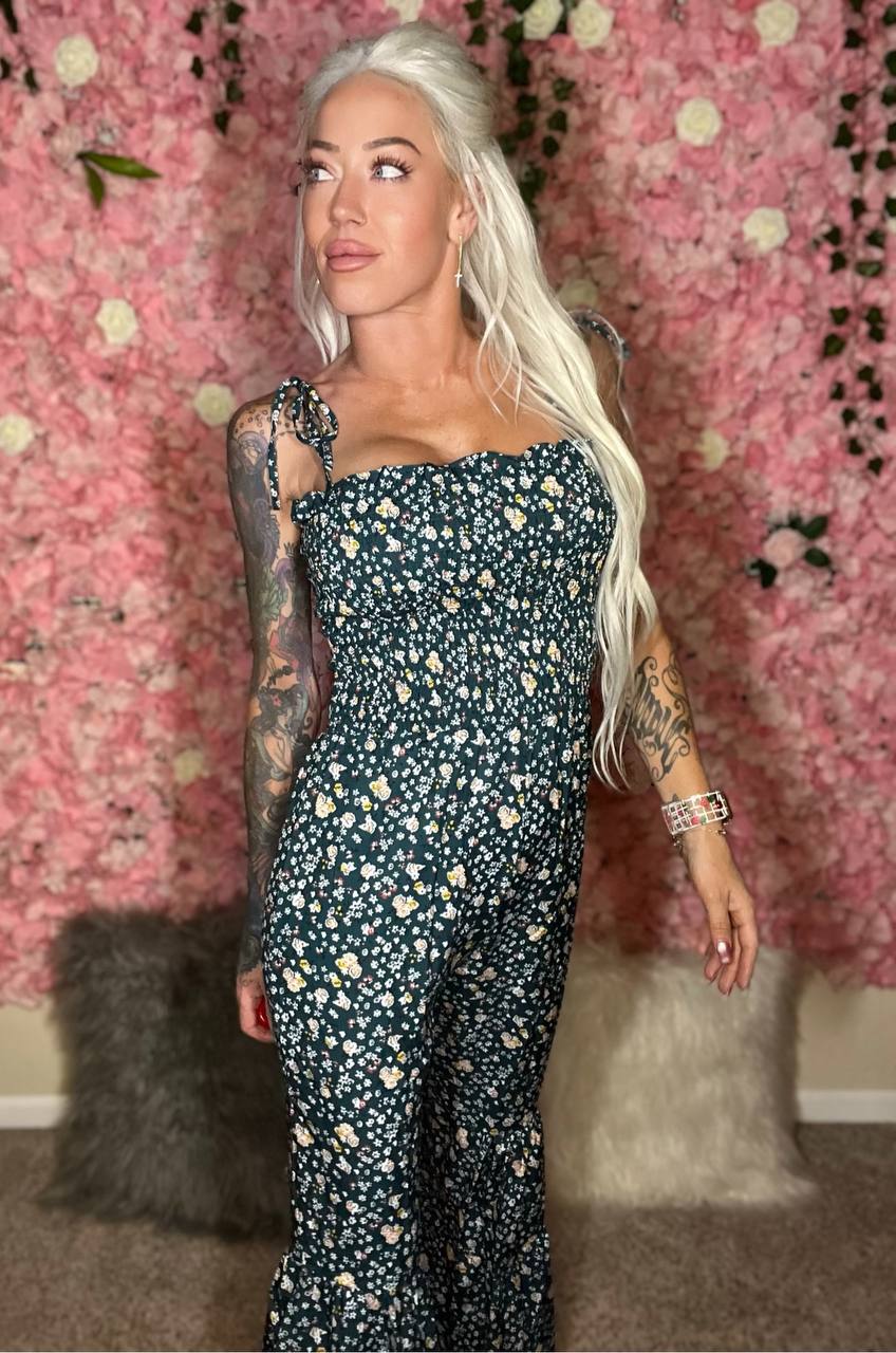 Wild Destinations Printed Spaghetti Strap Wide Leg Jumpsuit - BP