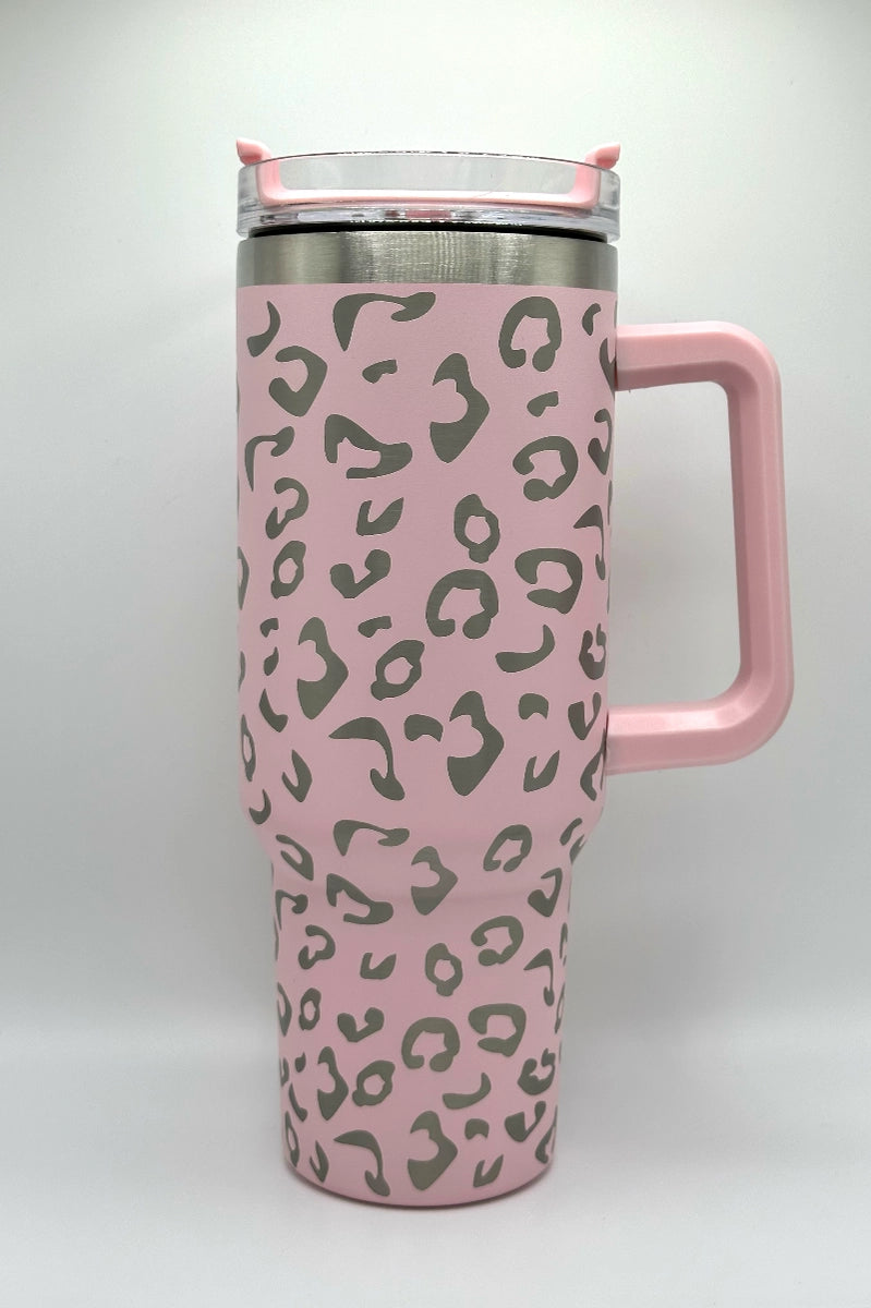 Still Thirsty Stainless Steel 40oz Tumbler (LIGHT PINK & BLACK)