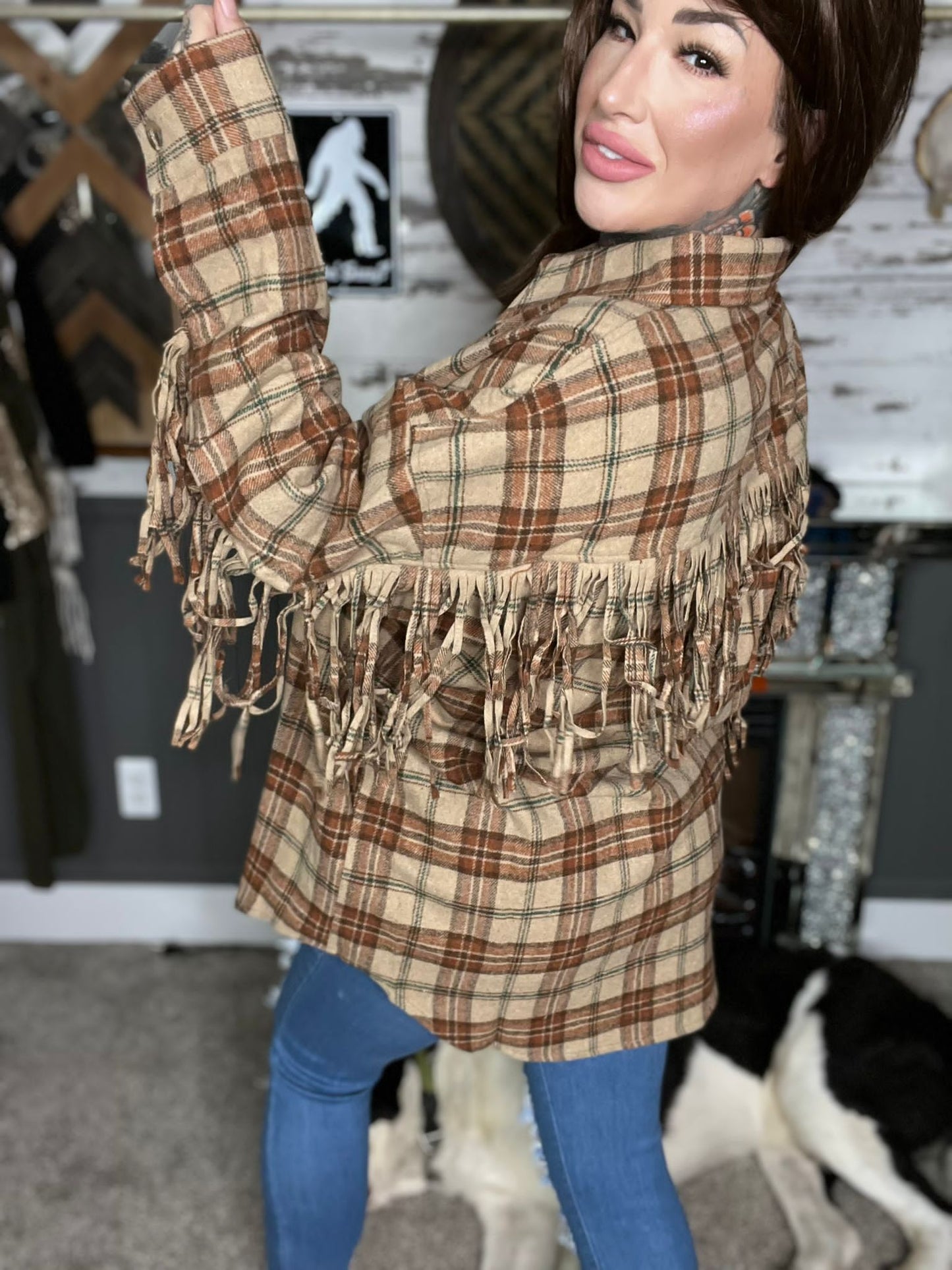 Fall In The City Curvy/Reg Plaid Shacket