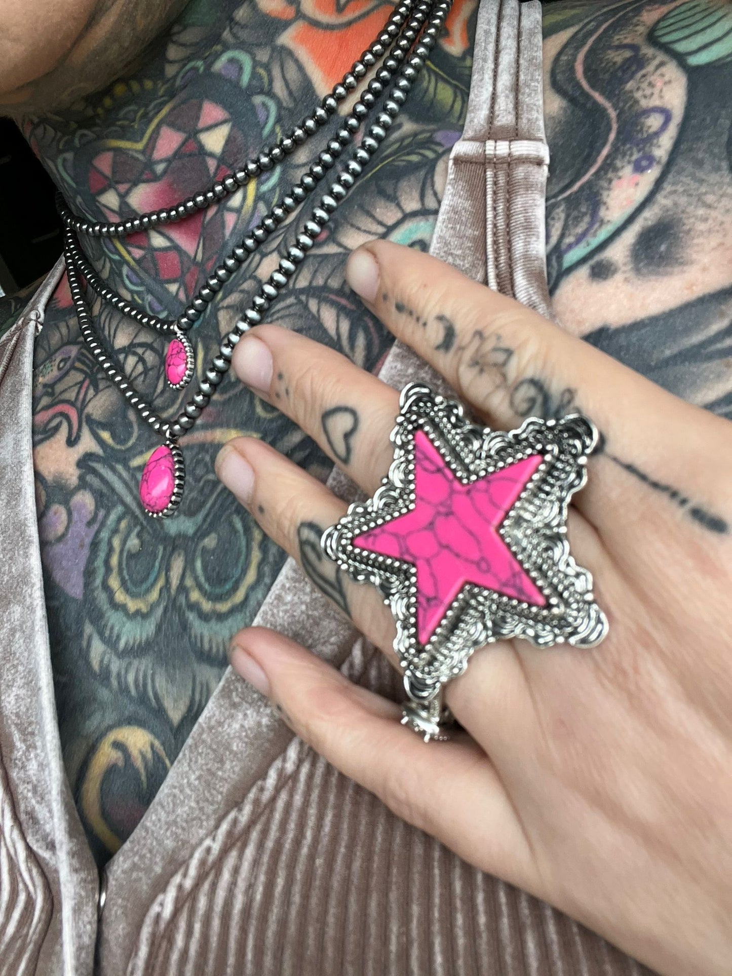 Ride Em Cowgirl Pink Star Ring