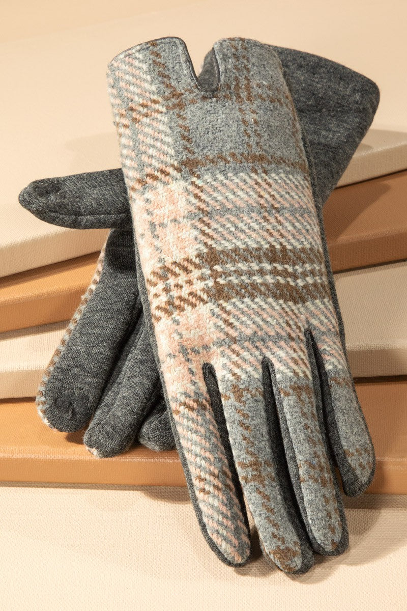 Chic In The City Touch Plaid Gloves