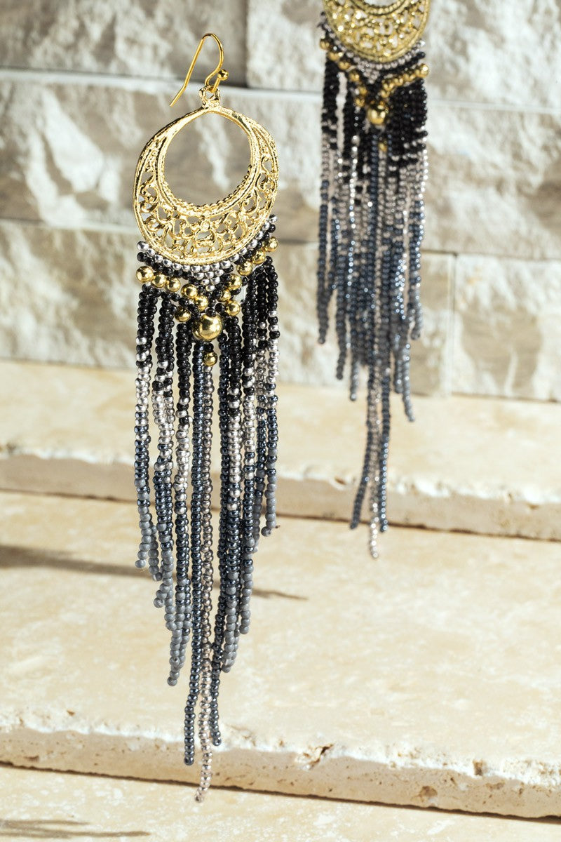 Treasure Trove Seed Bead Fringe Earrings