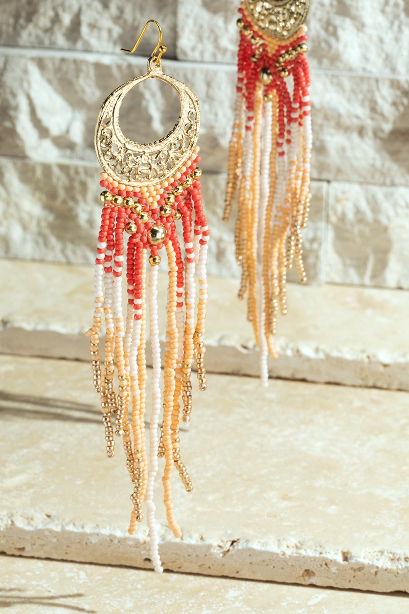 Treasure Trove Seed Bead Fringe Earrings