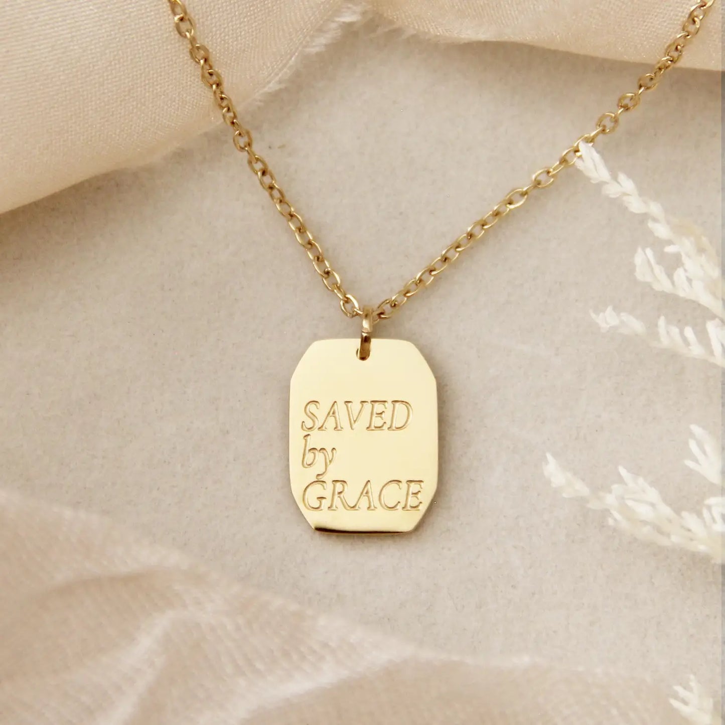 Saved By Grace Plated Necklace