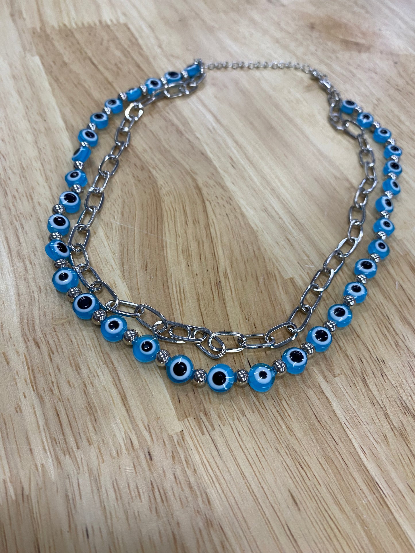 Notice Me Blue Evil Eye Chain Necklace