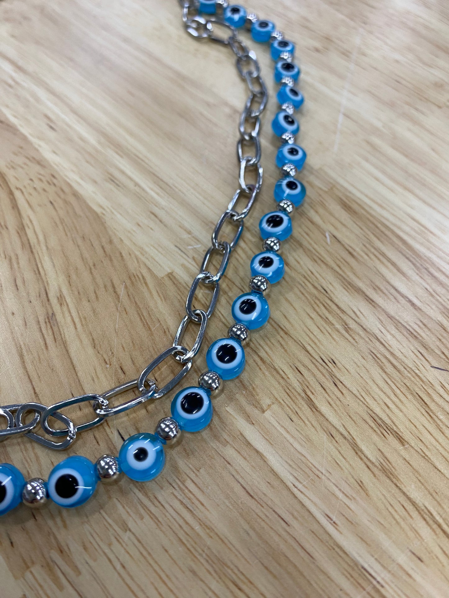 Notice Me Blue Evil Eye Chain Necklace