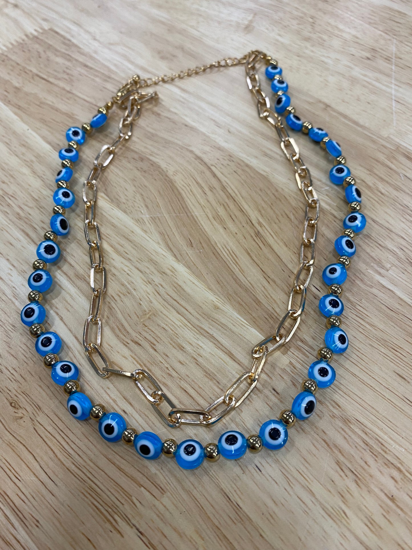 Notice Me Blue Evil Eye Chain Necklace