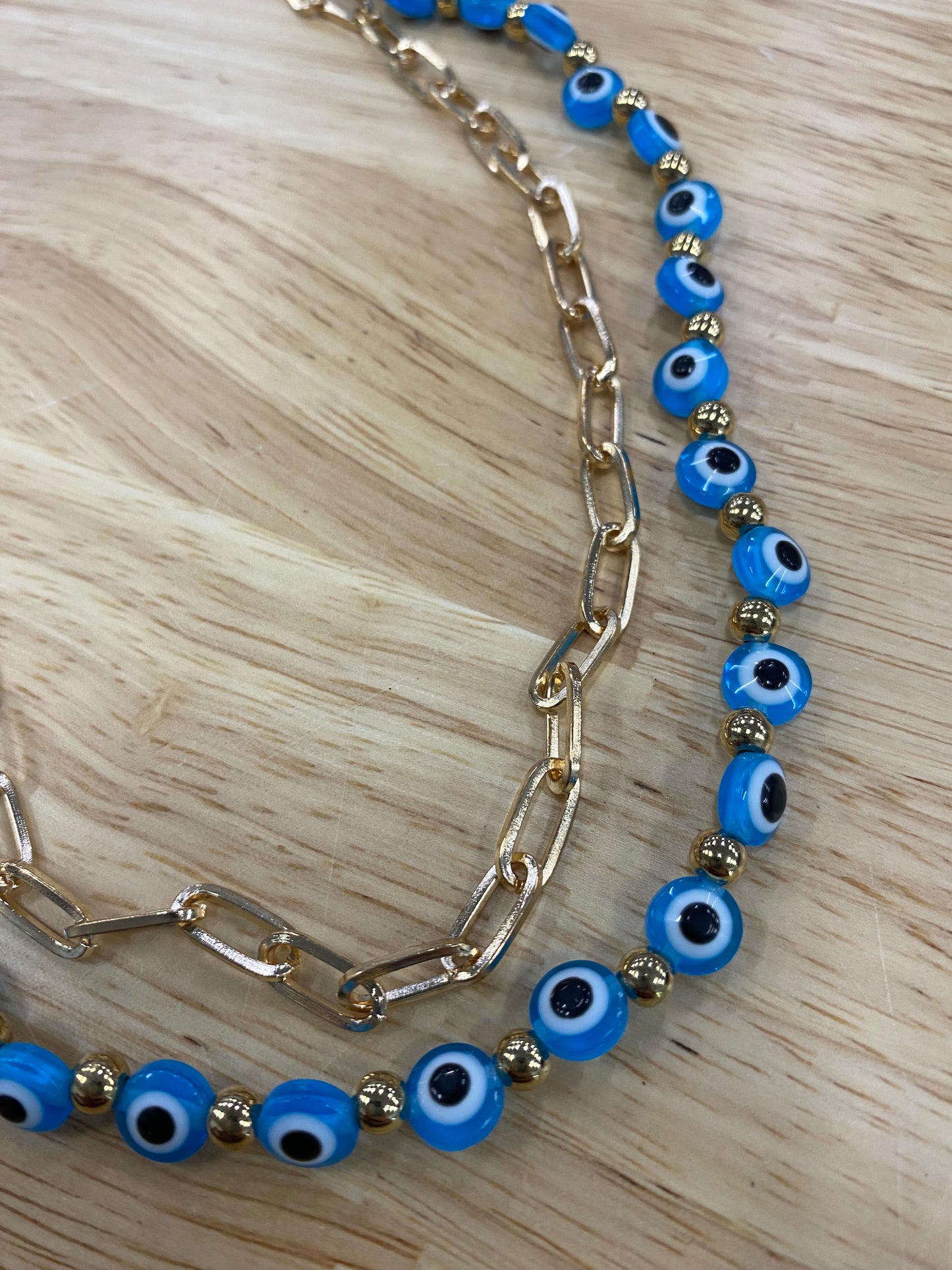 Notice Me Blue Evil Eye Chain Necklace