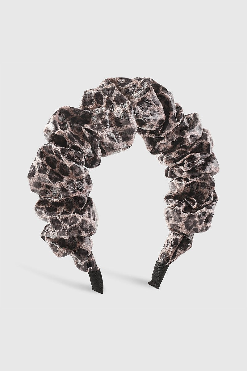 Cause a Scandal Soft Vegan Leather Leopard Print Headband