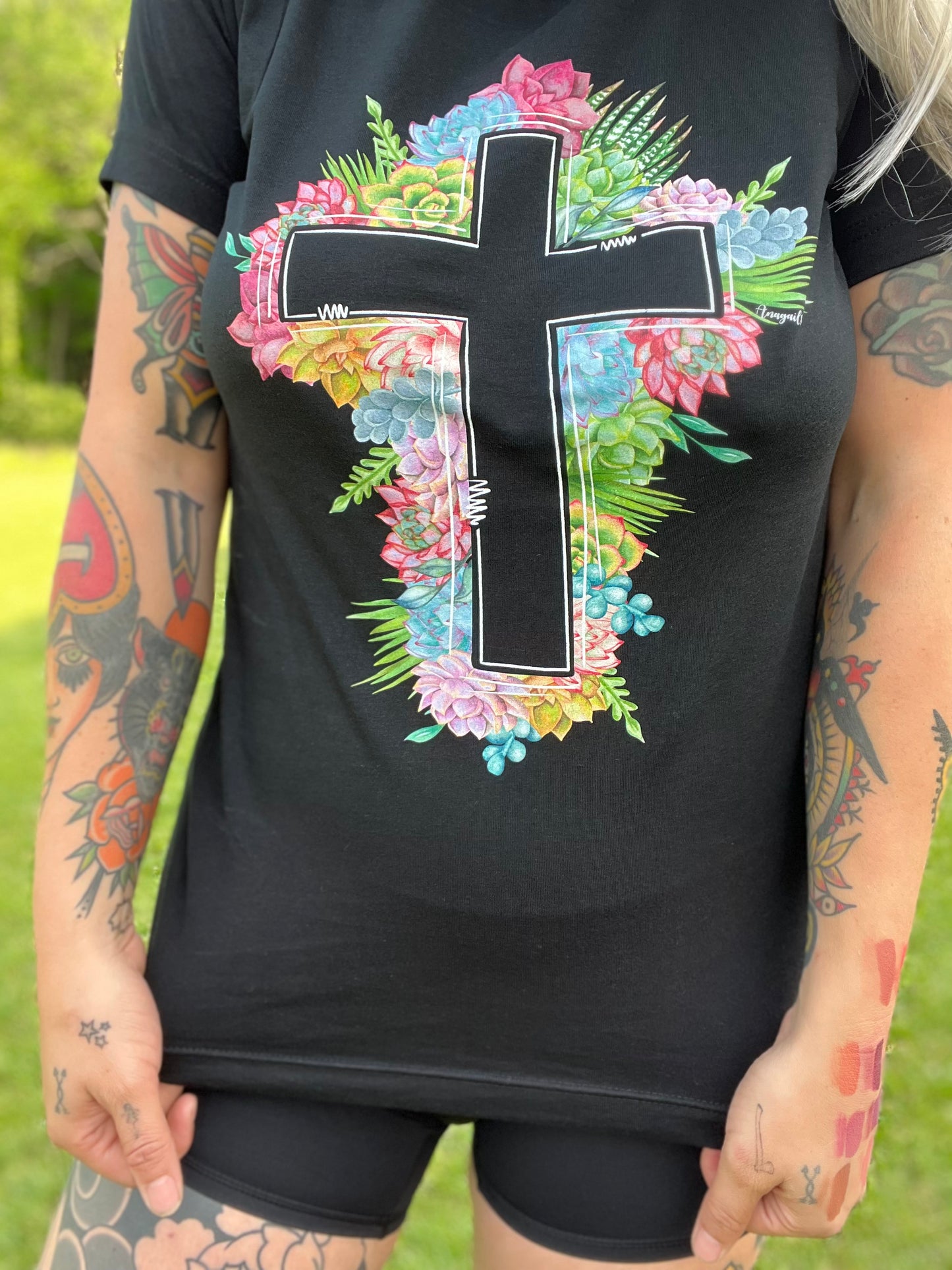 Succulent Cross Tee