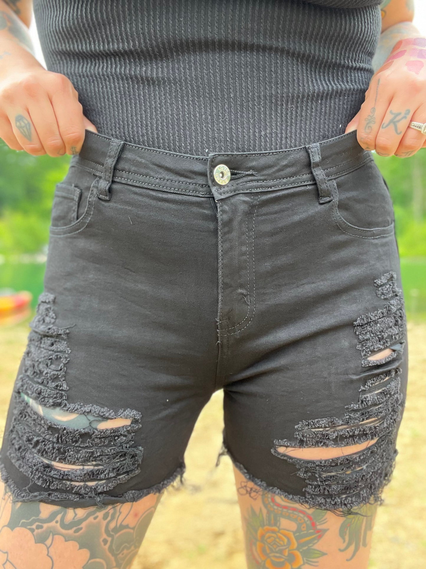 Miami Booty Highwaisted Distressed Shorts