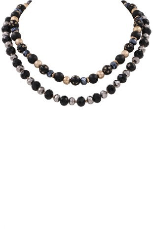 I'd Be Obsessed Crystal Bead Layered Necklace (Multiple Colors)