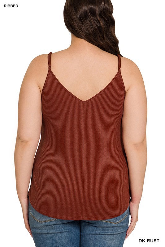 Keep It Simple Curvy Button Closure Cami Top