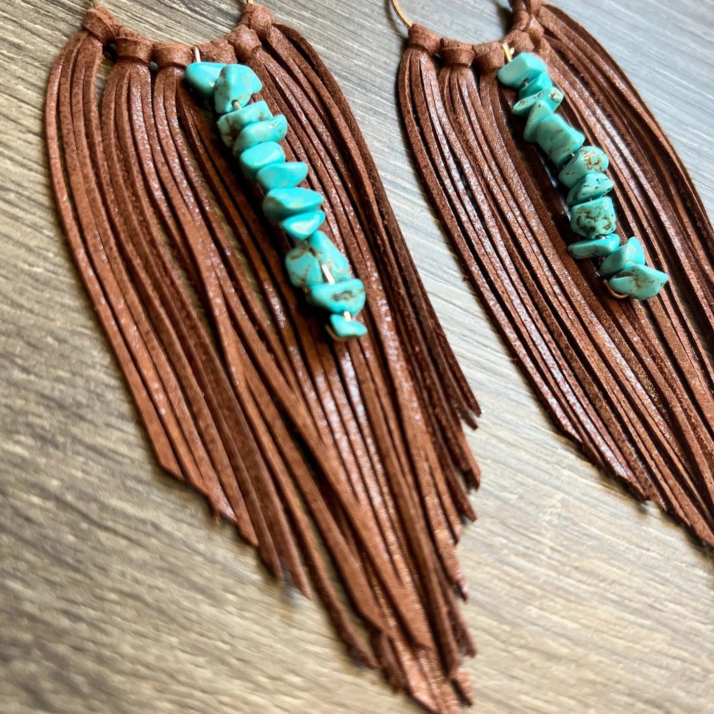 Mountain Mama Harlowtown Turquoise Beaded Fringe earrings