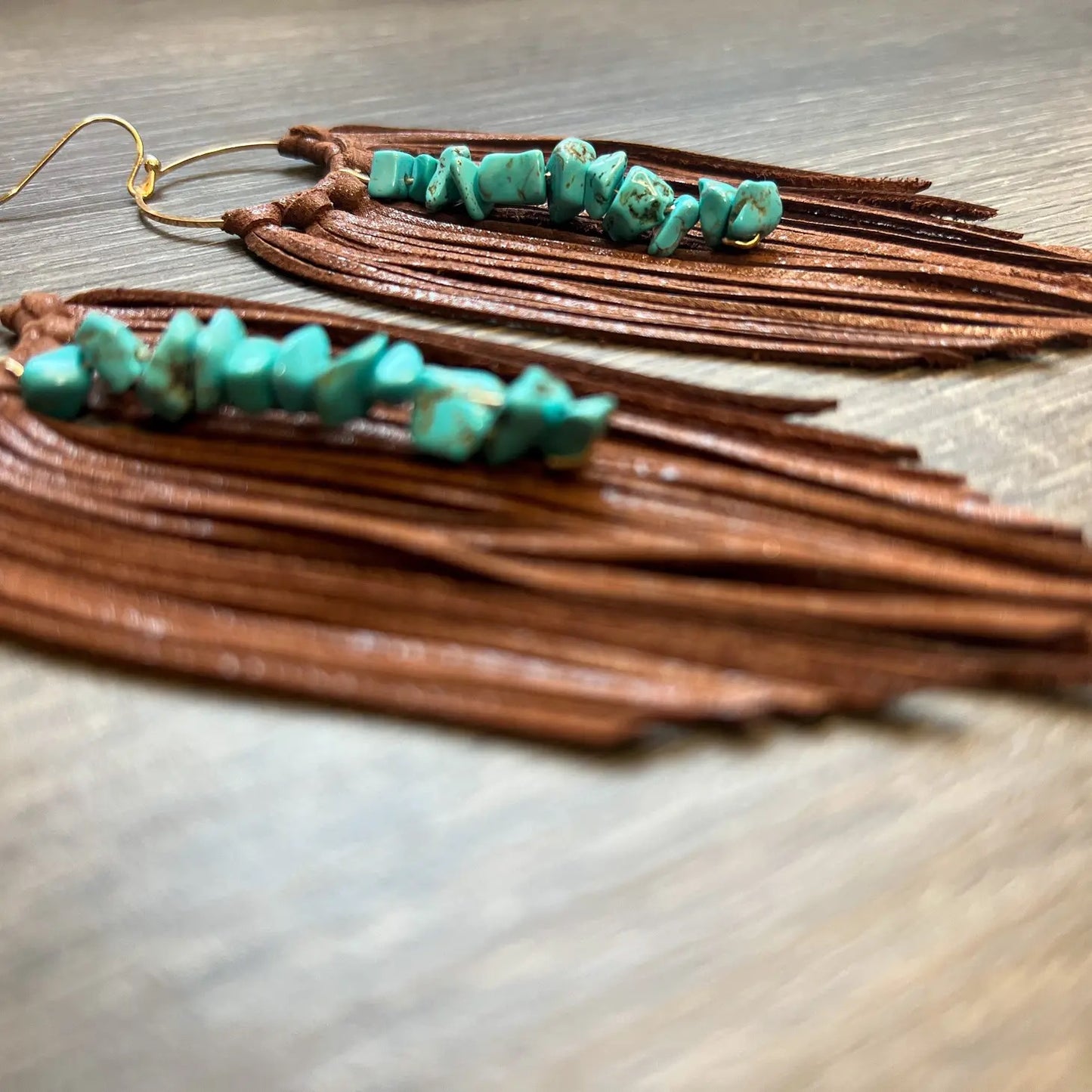 Mountain Mama Harlowtown Turquoise Beaded Fringe earrings