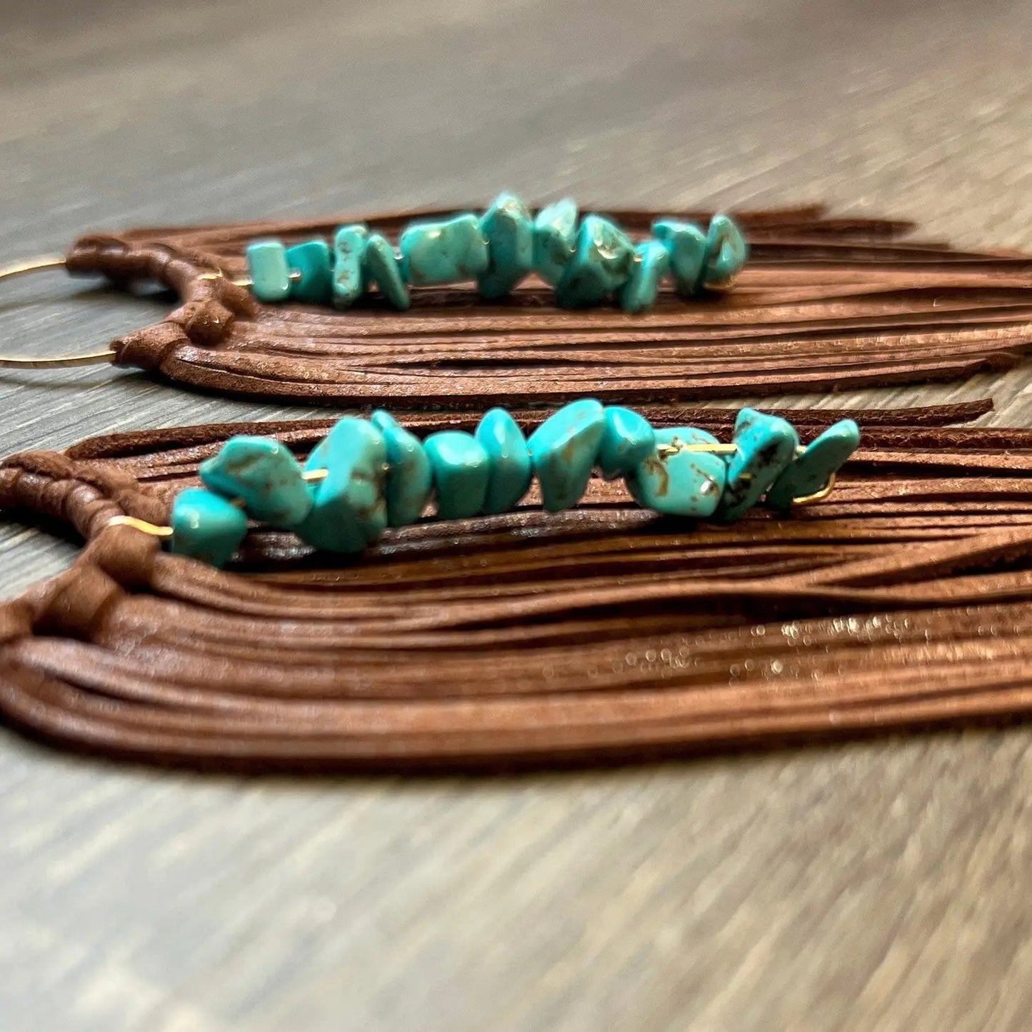 Mountain Mama Harlowtown Turquoise Beaded Fringe earrings