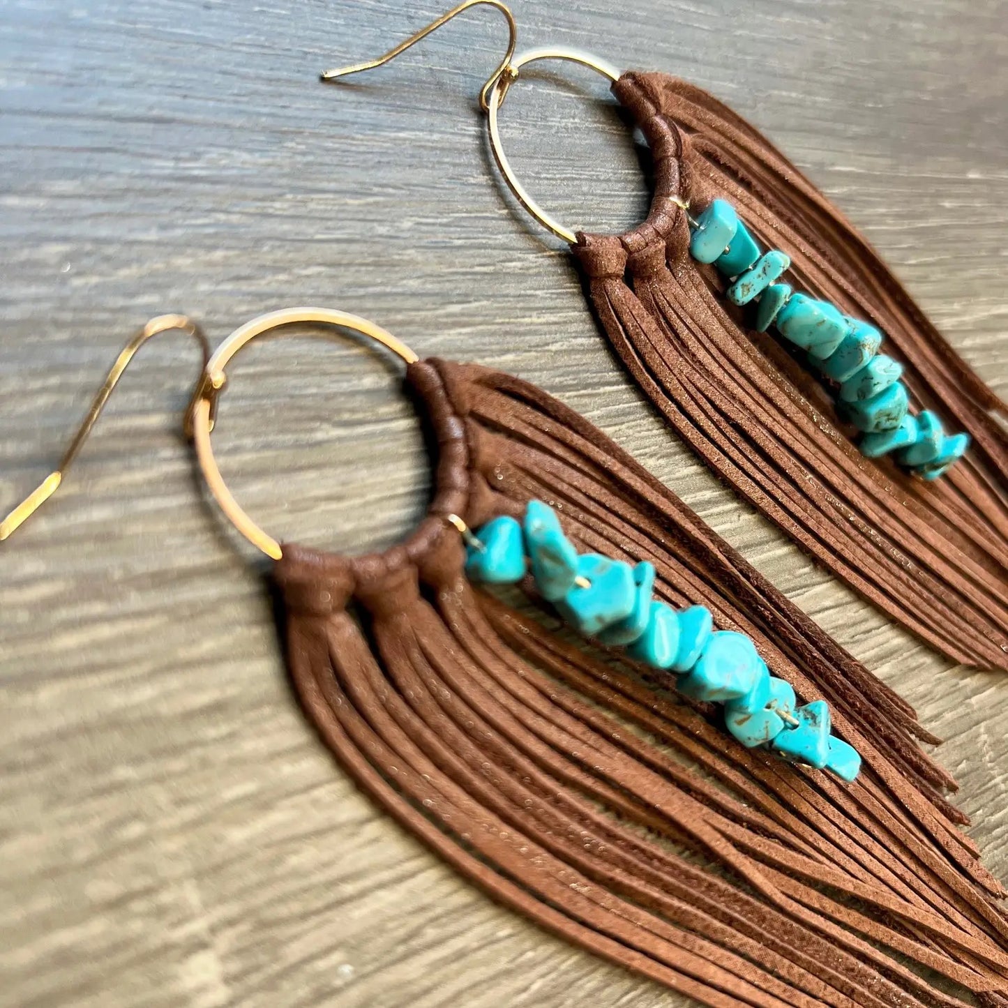 Mountain Mama Harlowtown Turquoise Beaded Fringe earrings