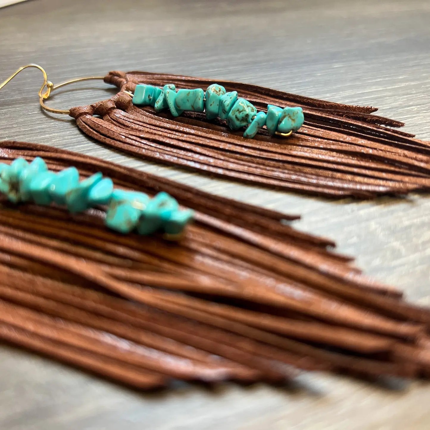 Mountain Mama Harlowtown Turquoise Beaded Fringe earrings