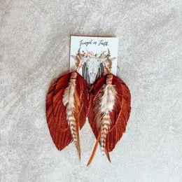 Fly With Me Fringe Feather Earrings