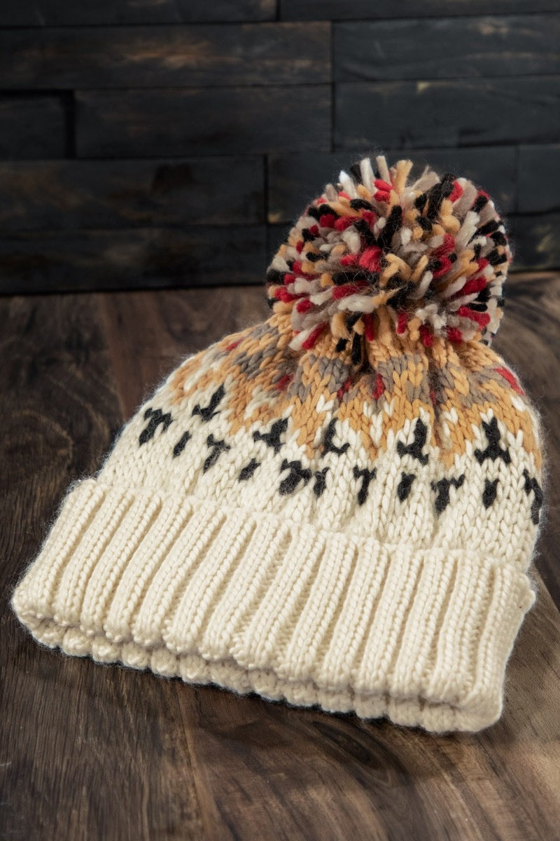 Always Different Multicolor PomPom Beanie