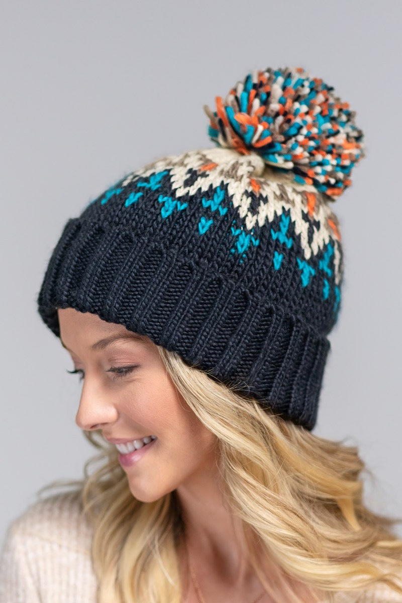 Always Different Multicolor PomPom Beanie