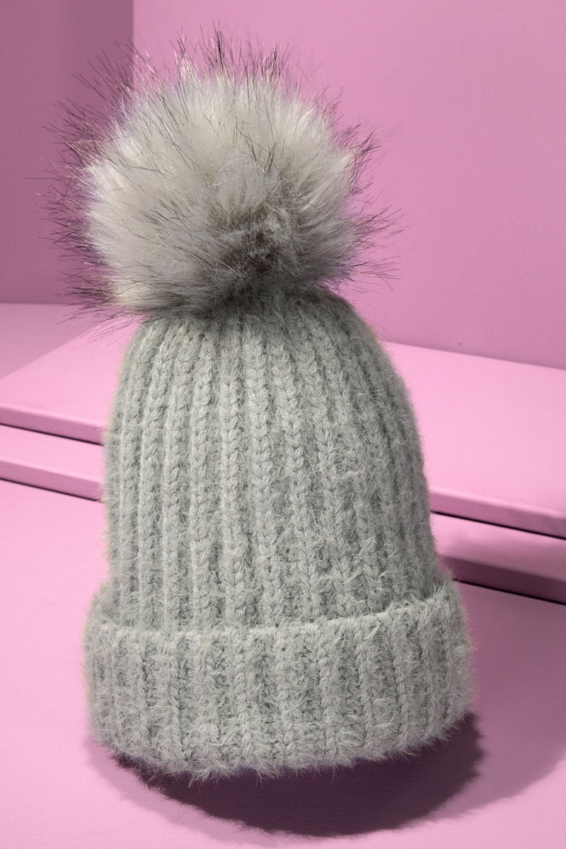 Taking The Reigns Fuzzy PomPom Beanie