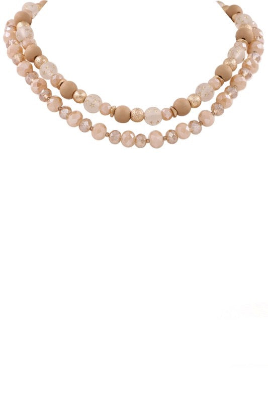 I'd Be Obsessed Crystal Bead Layered Necklace (Multiple Colors)