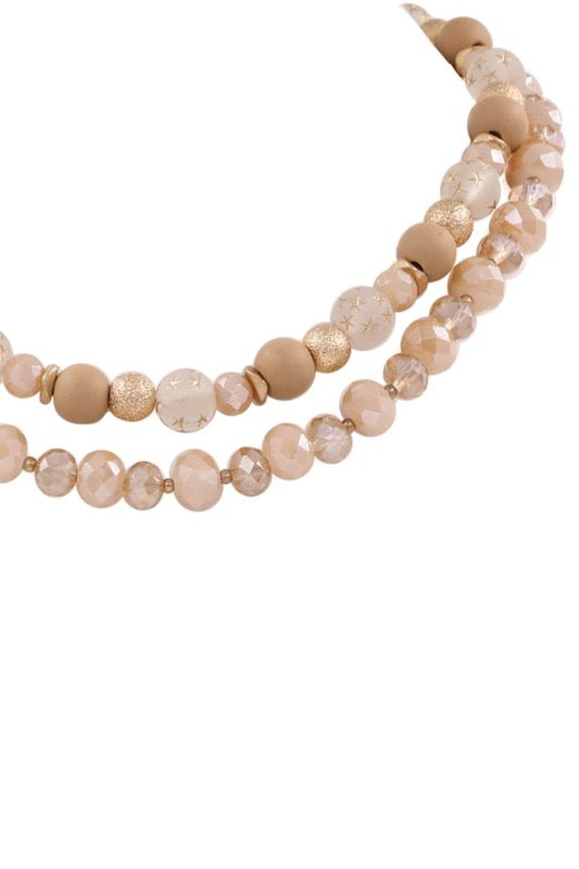 I'd Be Obsessed Crystal Bead Layered Necklace (Multiple Colors)