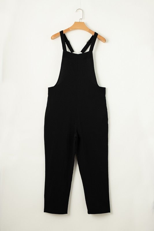 From Good To Great Adjustable Buckle Straps Cropped Jumpsuit