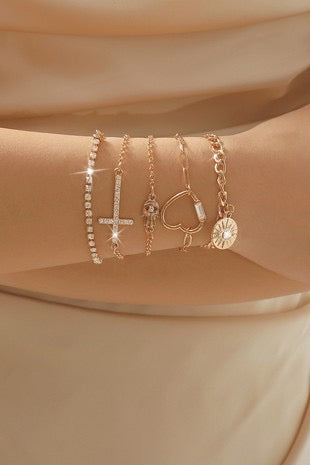 Love And Happiness Stacking Charm Bracelet Set