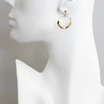 The Queen Royal Crown Mini Gold Hematite Hoop Earring