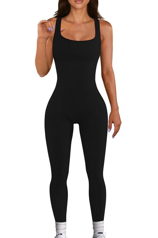 All Play No Work Seamless Ribbed Tank Jumpsuit (Multiple Colors)