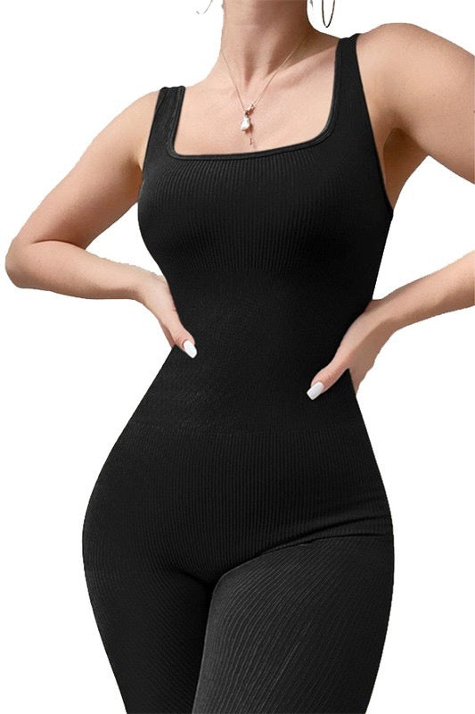 All Play No Work Seamless Ribbed Tank Jumpsuit (Multiple Colors)