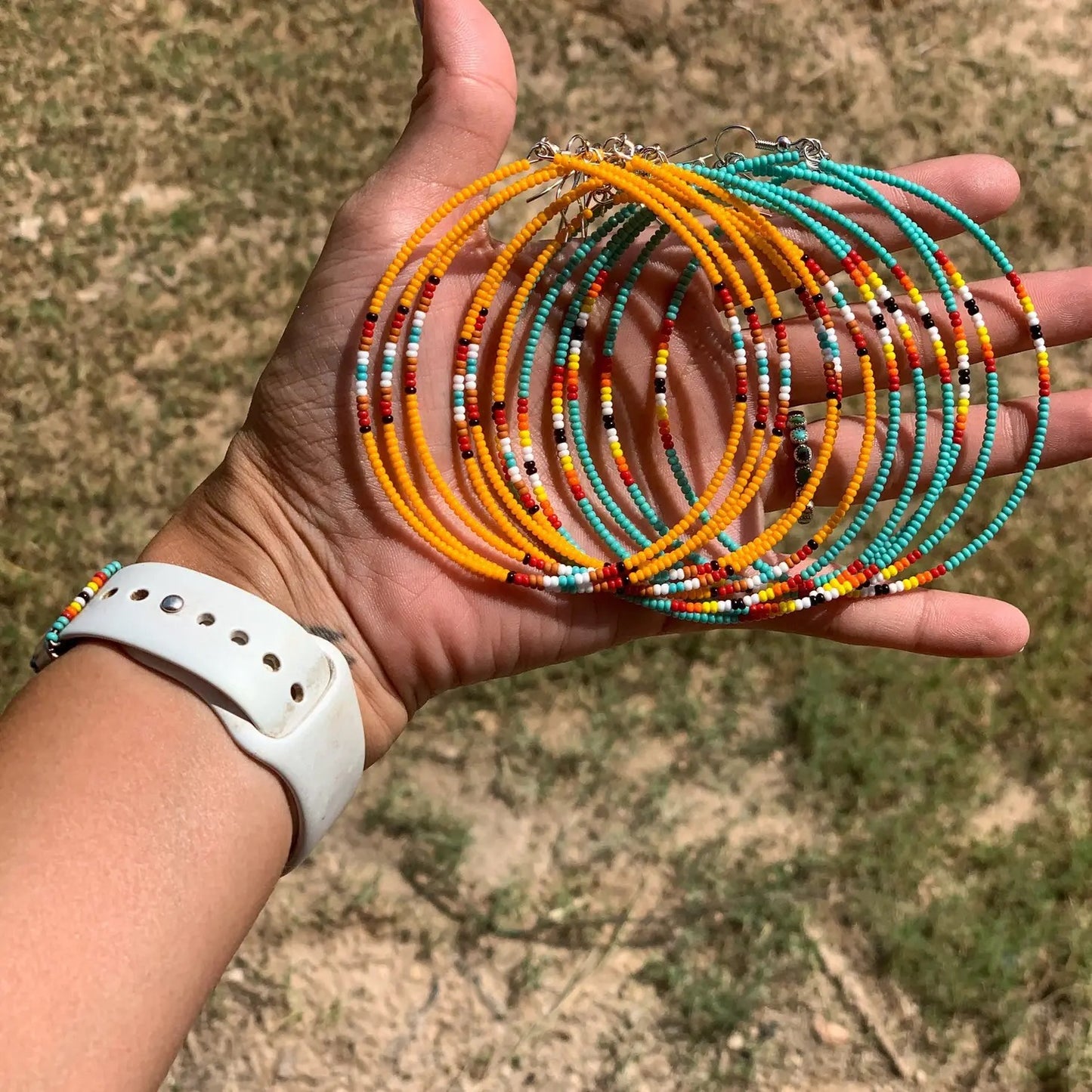 Garden Of Life Large Serape Hoop Earrings