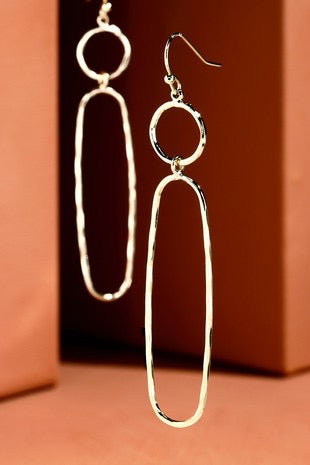 Simplistic Beauty Linked Wire Oval Earrings