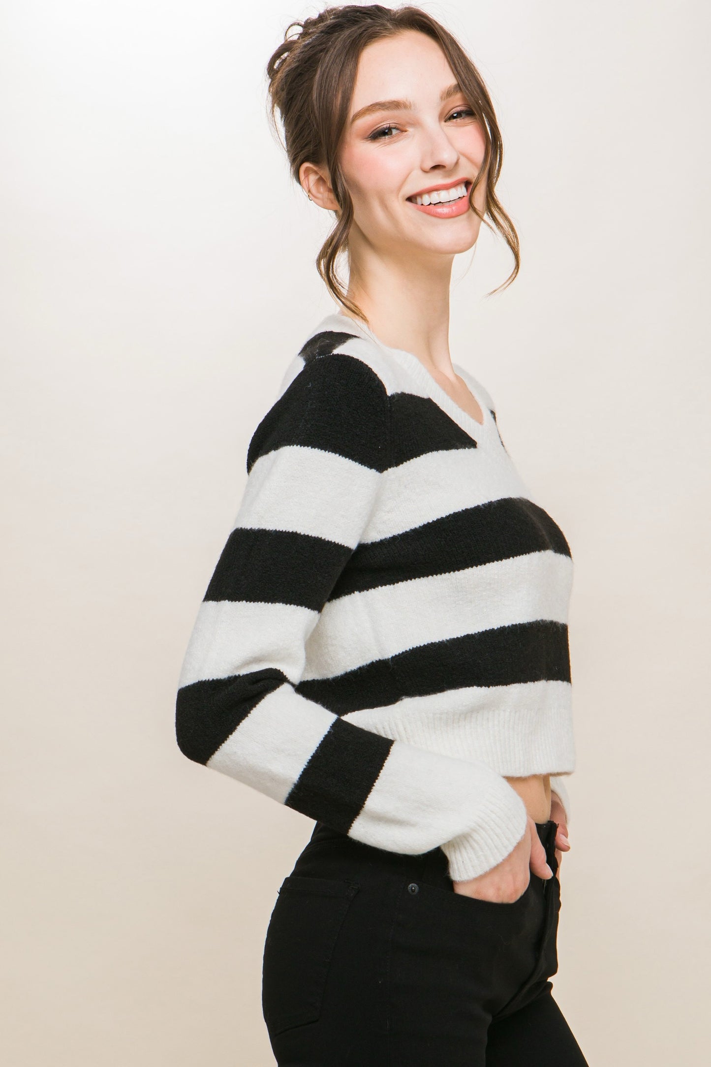 Only You Striped Pullover Knit Sweater