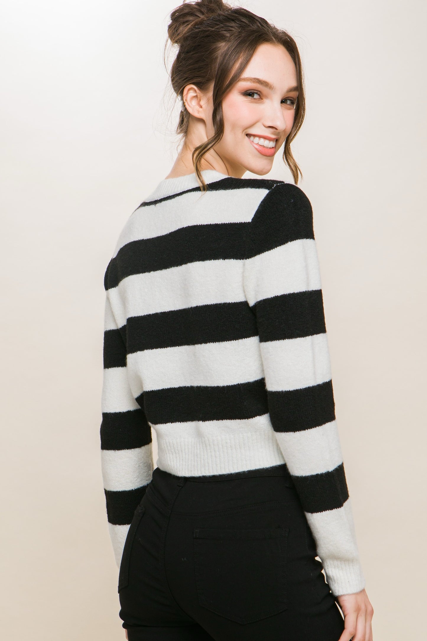 Only You Striped Pullover Knit Sweater