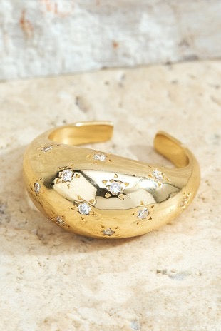 Star Bright Brass Star Dome Ring