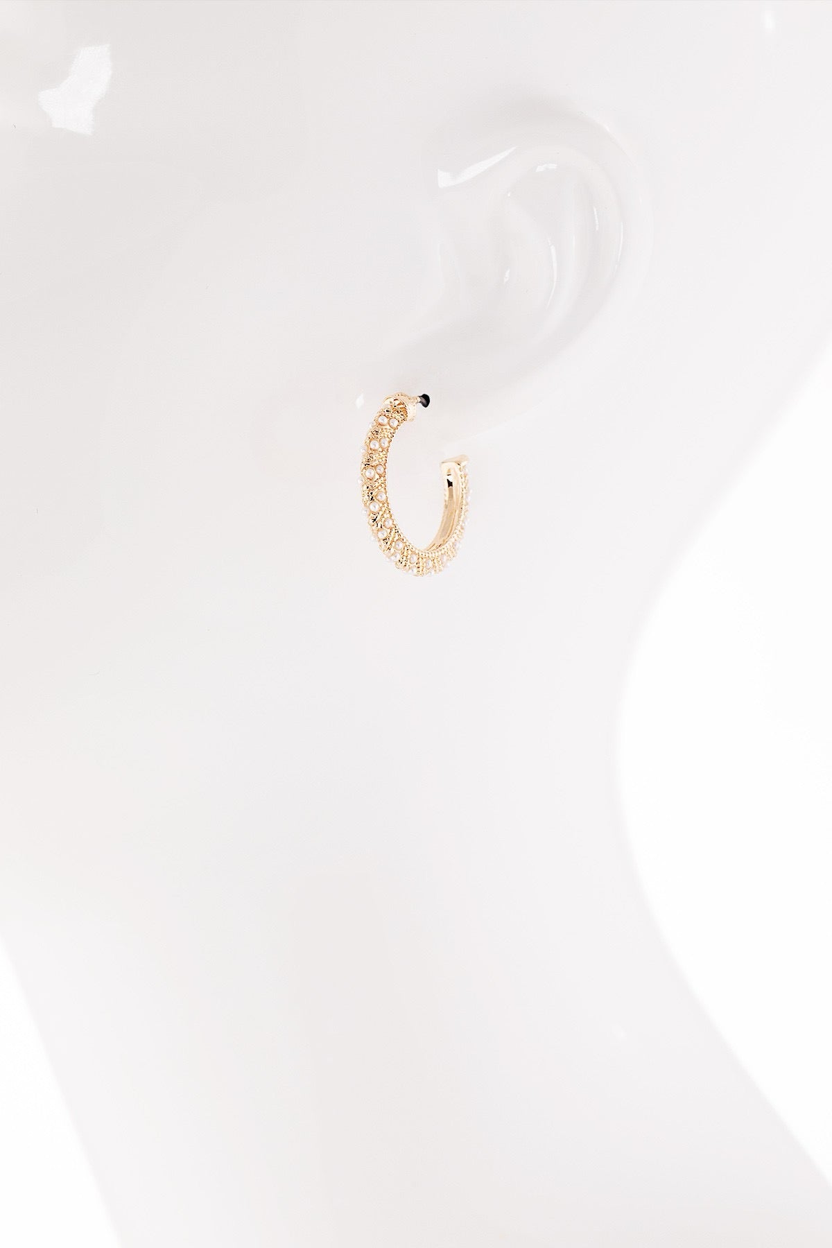 Pearl Beaded Hoop Earrings