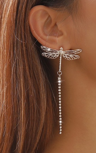 Dragon Fly Drop Earrings (GOLD OR SILVER)