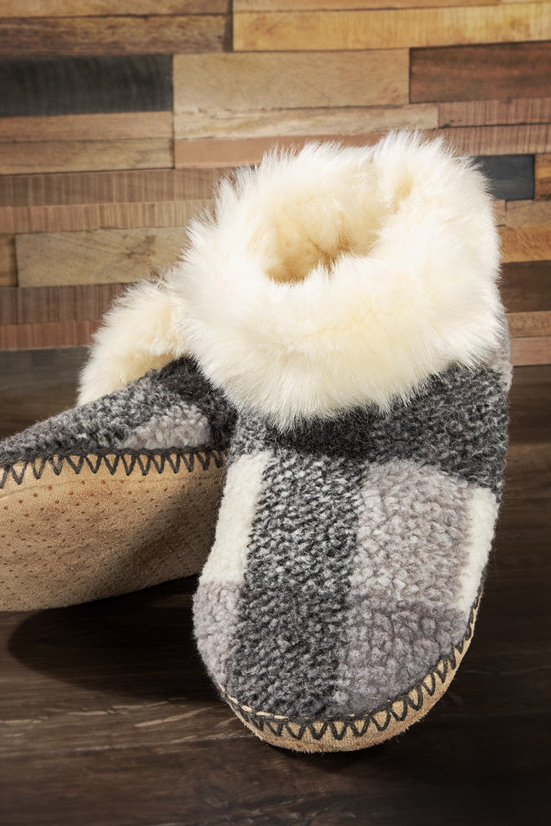 Buffalo Roam Plaid Faux Fur Slippers