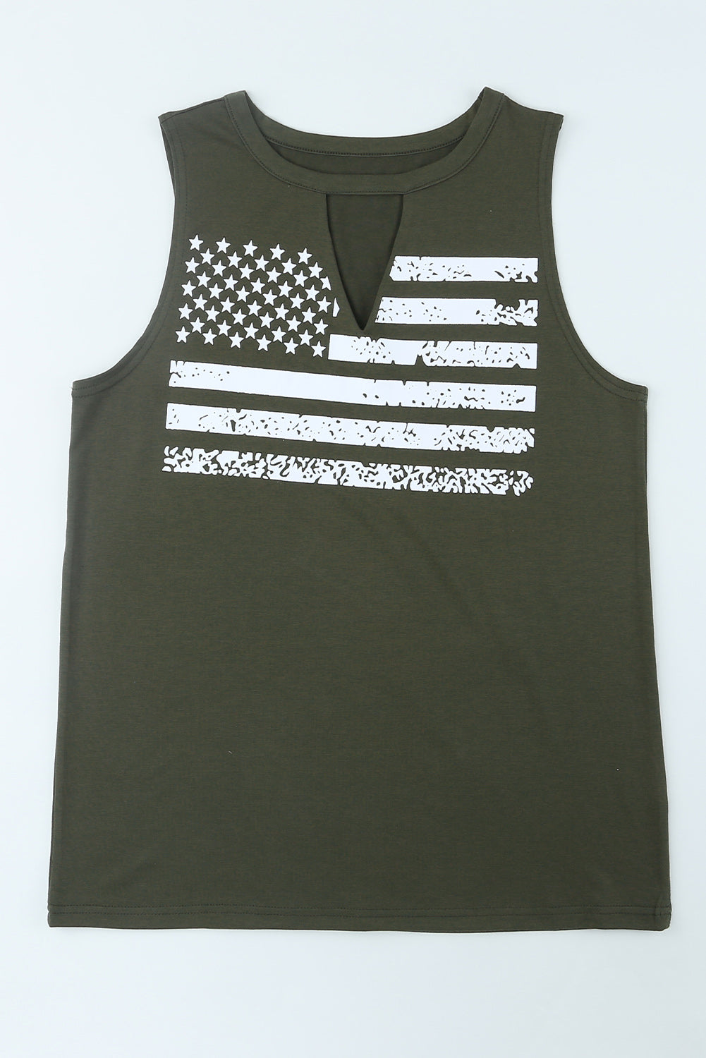 Stand Your Ground US Flag Graphic Cutout Round Neck Tank