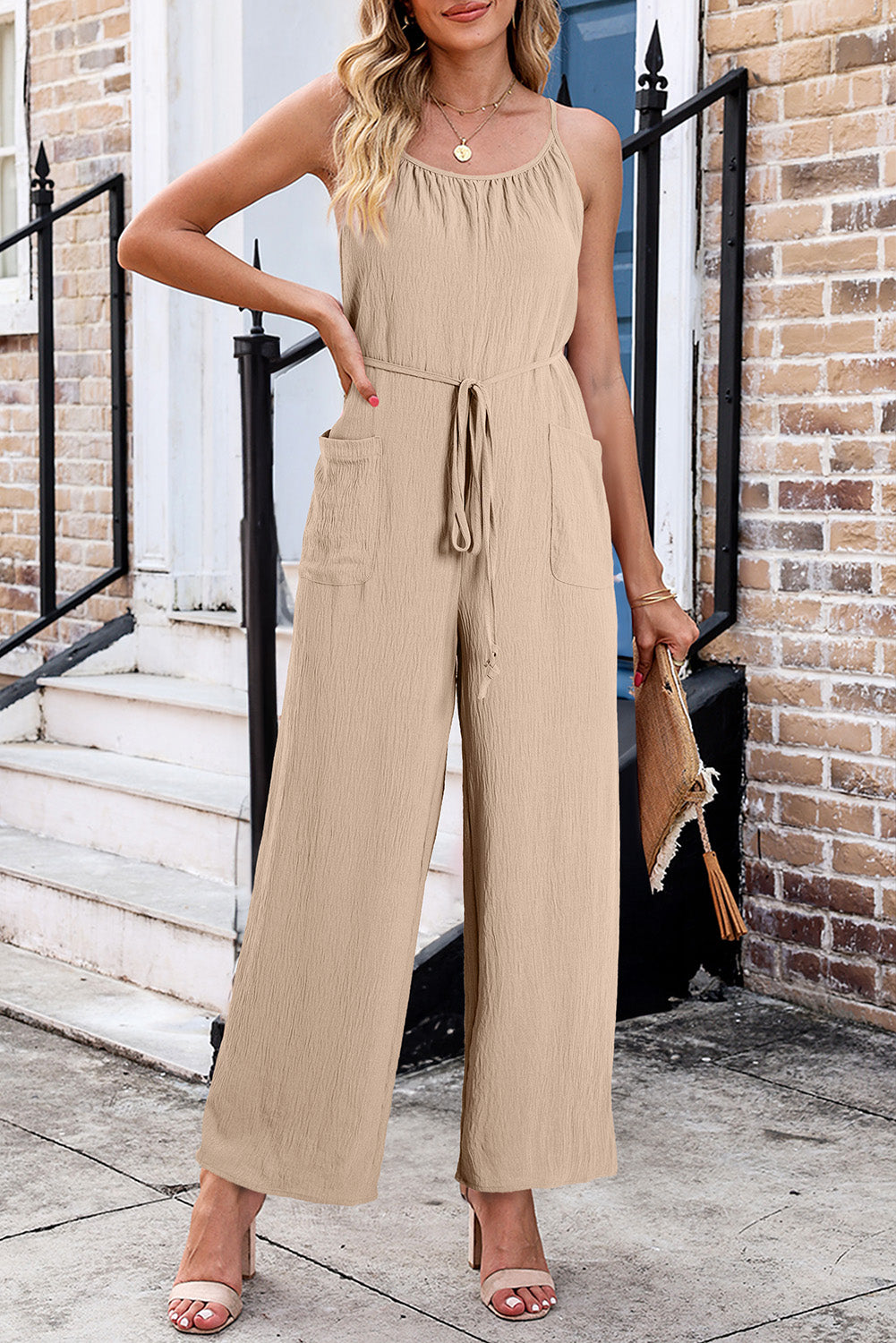 Roaming Sweden Scoop Neck Spaghetti Strap Jumpsuit (Multiple Colors) - BP