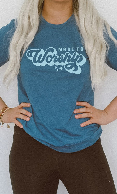 (2X-3X) Made To Worship Graphic Tee (Multiple Colors) - BP