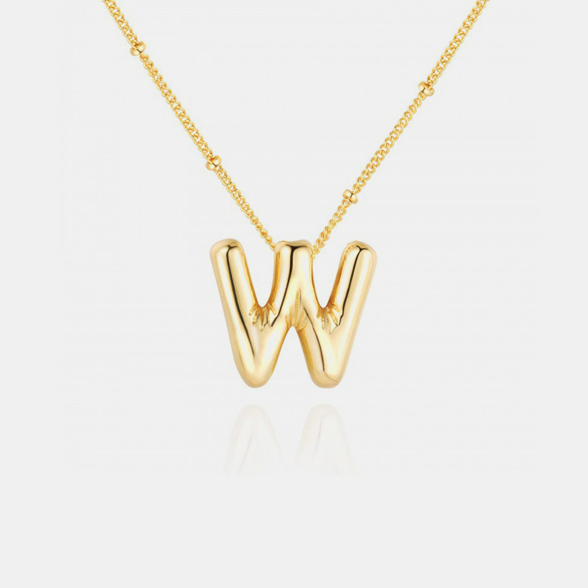 (T-Z) What’s My Name Gold-Plated Bubble Initial Necklace