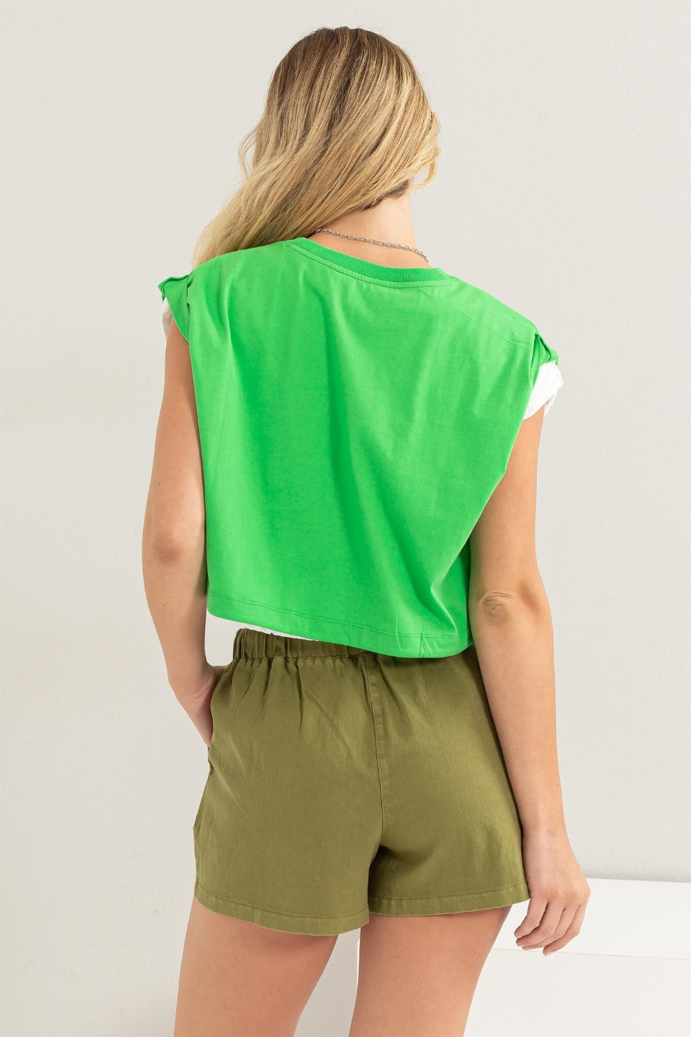 Green Get In The Game Drawstring Hem Crop Top (HYFVE)