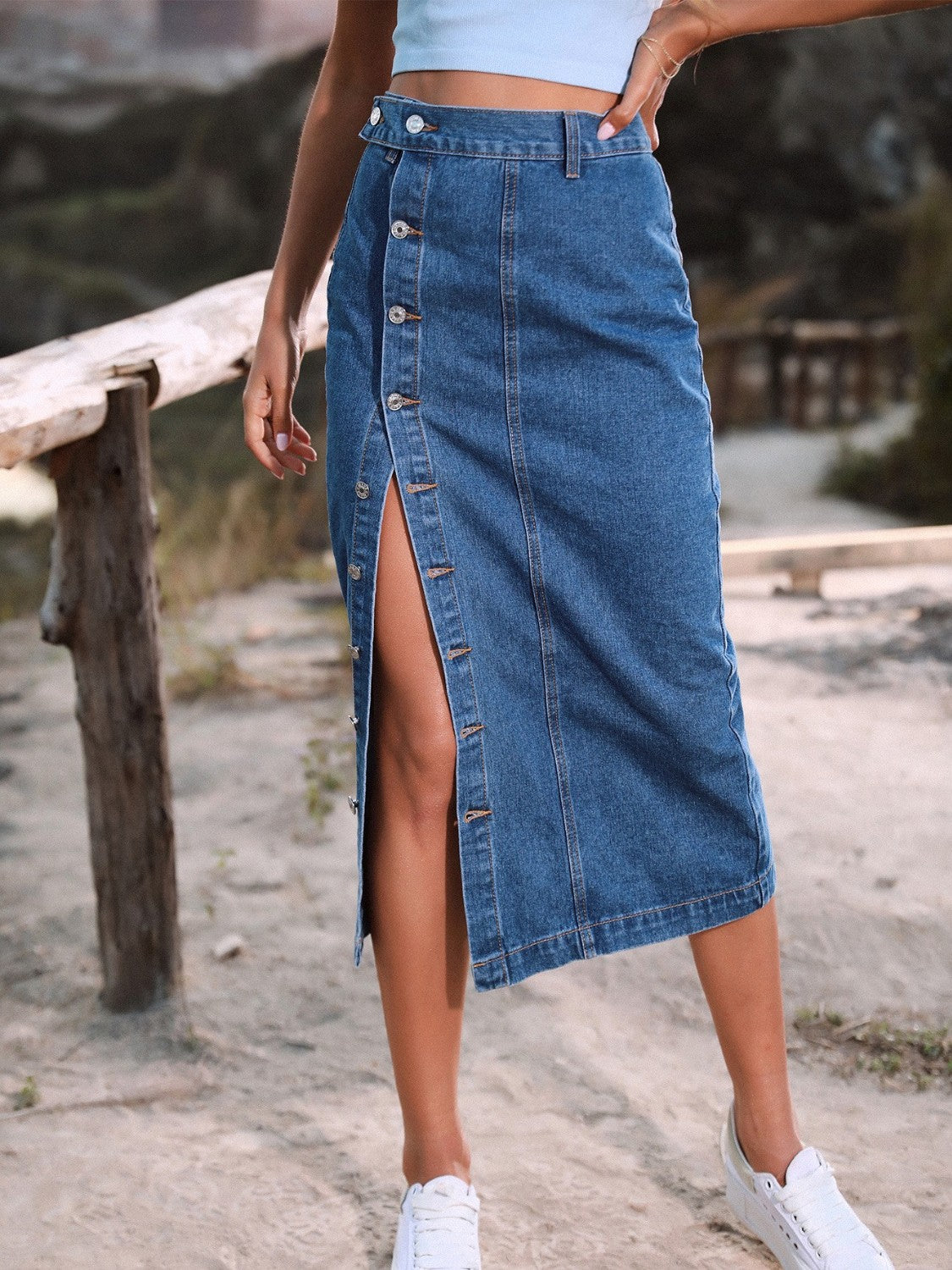 Grew Up Country Button Down Denim Skirt (Multiple Colors) - BP