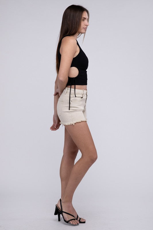 Acid Washed Frayed Cutoff Hem Shorts (MULTIPLE COLORS) - BP